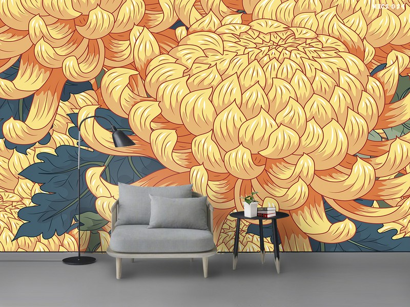 Tranh hoa cúc vàng MHC2-024